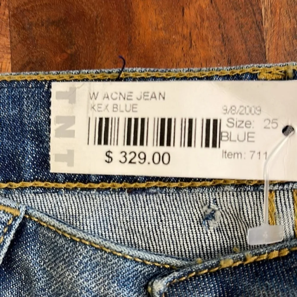 Acne BNWT Kex Soft Raw Skinny Stretchmed Wash Blue Jeans Size 25